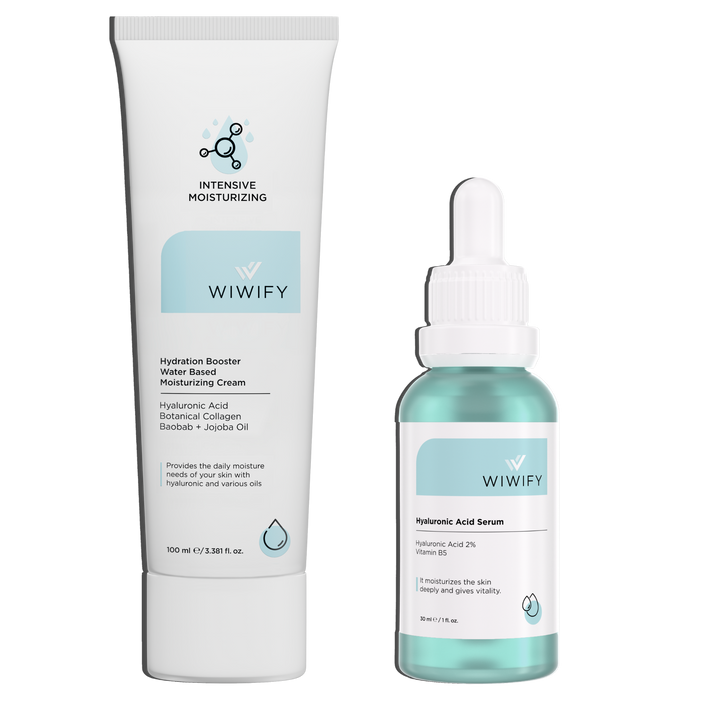 Hydra Bomb Yoğun Nem Seti, Nemlendirici + Hyaluronic Acid | Vitamin B5, Baobab + Jojoba Oil | Wiwify
