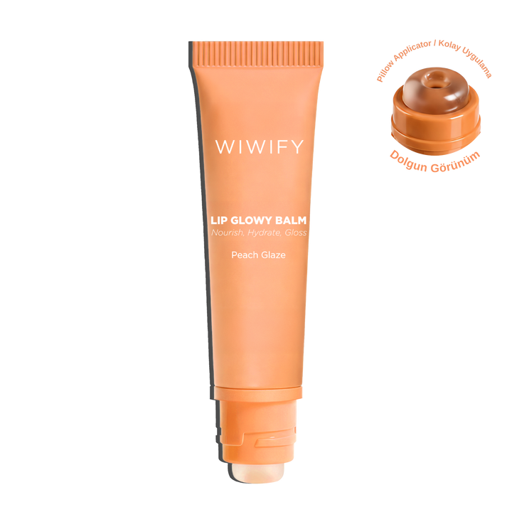 Lip Glowy Balm Peach Glaze, Dolgun Görünüm Sağlayan, Parlatıcı, Nemlendirici, Renkli Dudak Bakım Balmı 13 ml | Wiwify