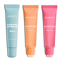 Lip Care Essentials Set,  Hydrating Lip Balm+ Guava Glaze + Peach Glaze | SPF 15, Squalane, Ceramide