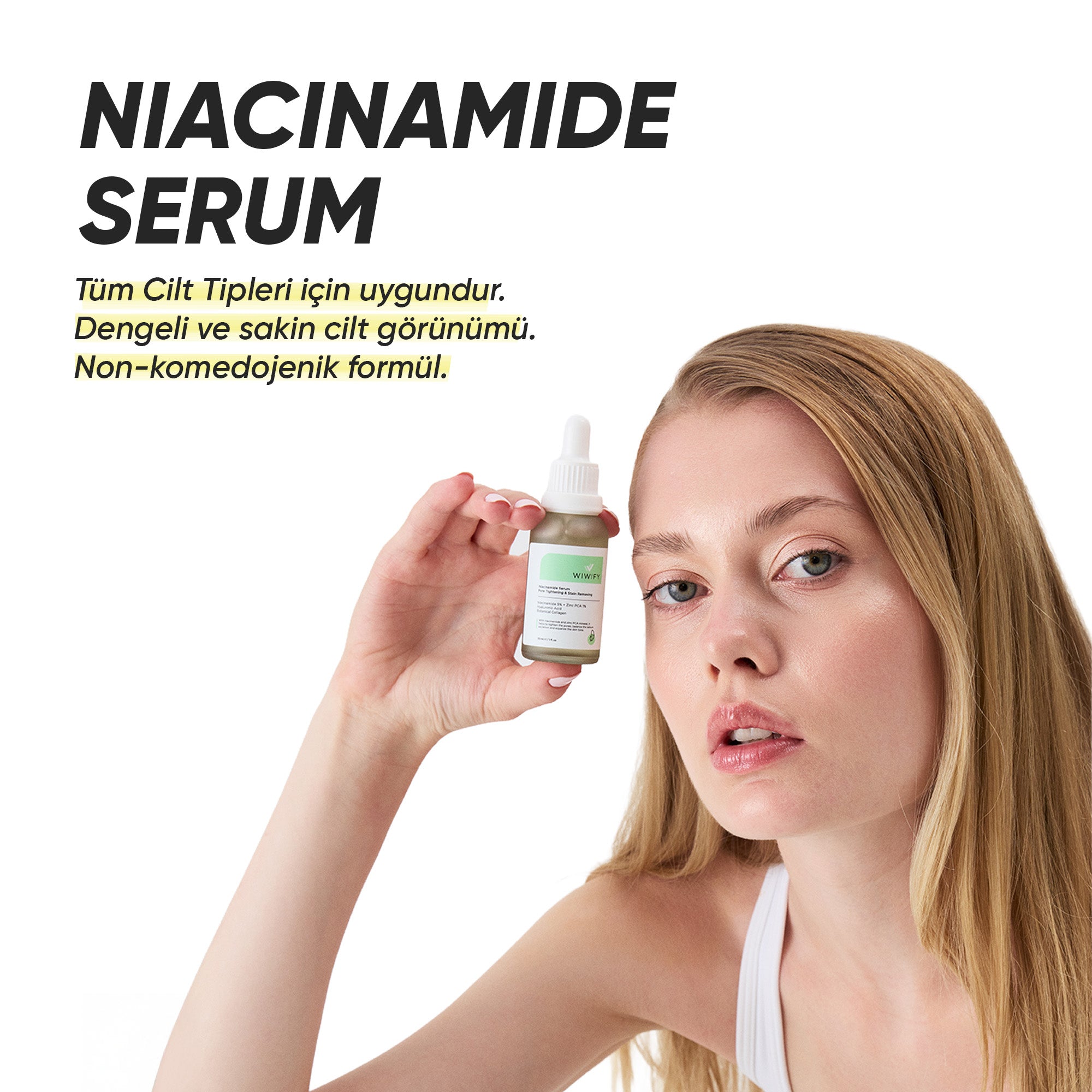 Sivilce ve Siyah Nokta Karşıtı, Aydınlatıcı Niacinamide Cilt Bakım Serumu 30 ml
