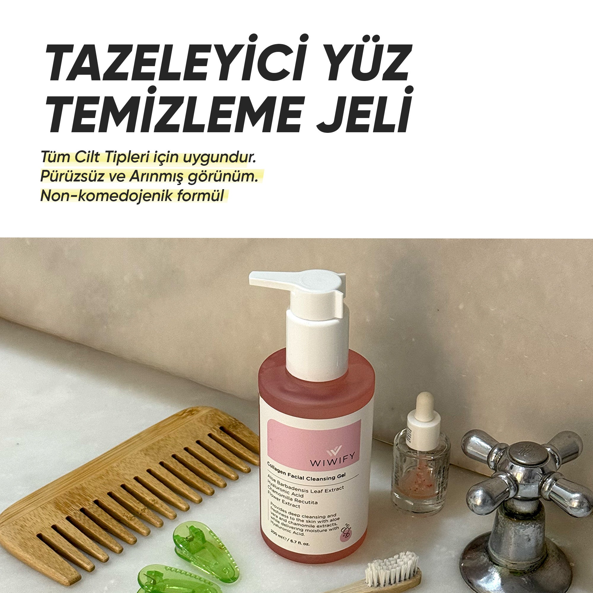 Aloe Vera ve Papatya Özlü, Arındırıcı Yüz Temizleme Jeli 200 ml