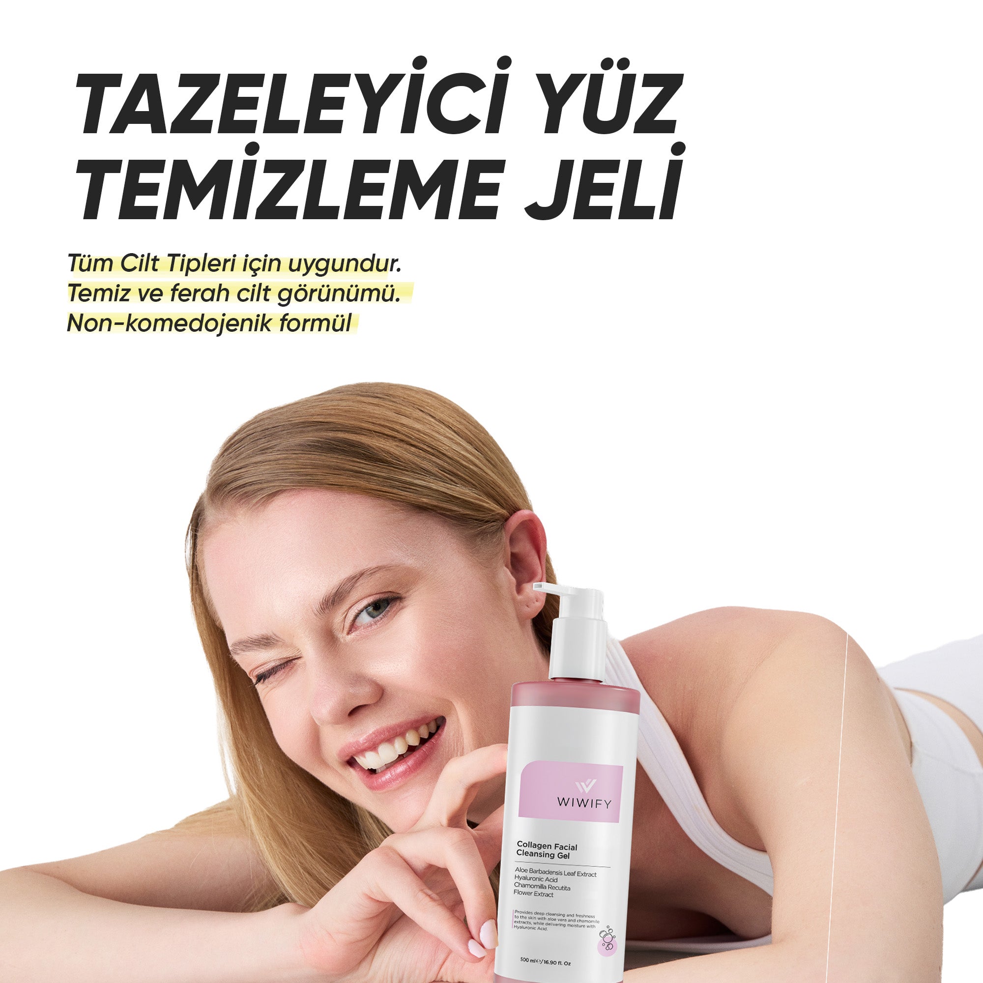 Aloe Vera ve Papatya Özlü, Arındırıcı Yüz Temizleme Jeli 500 ml
