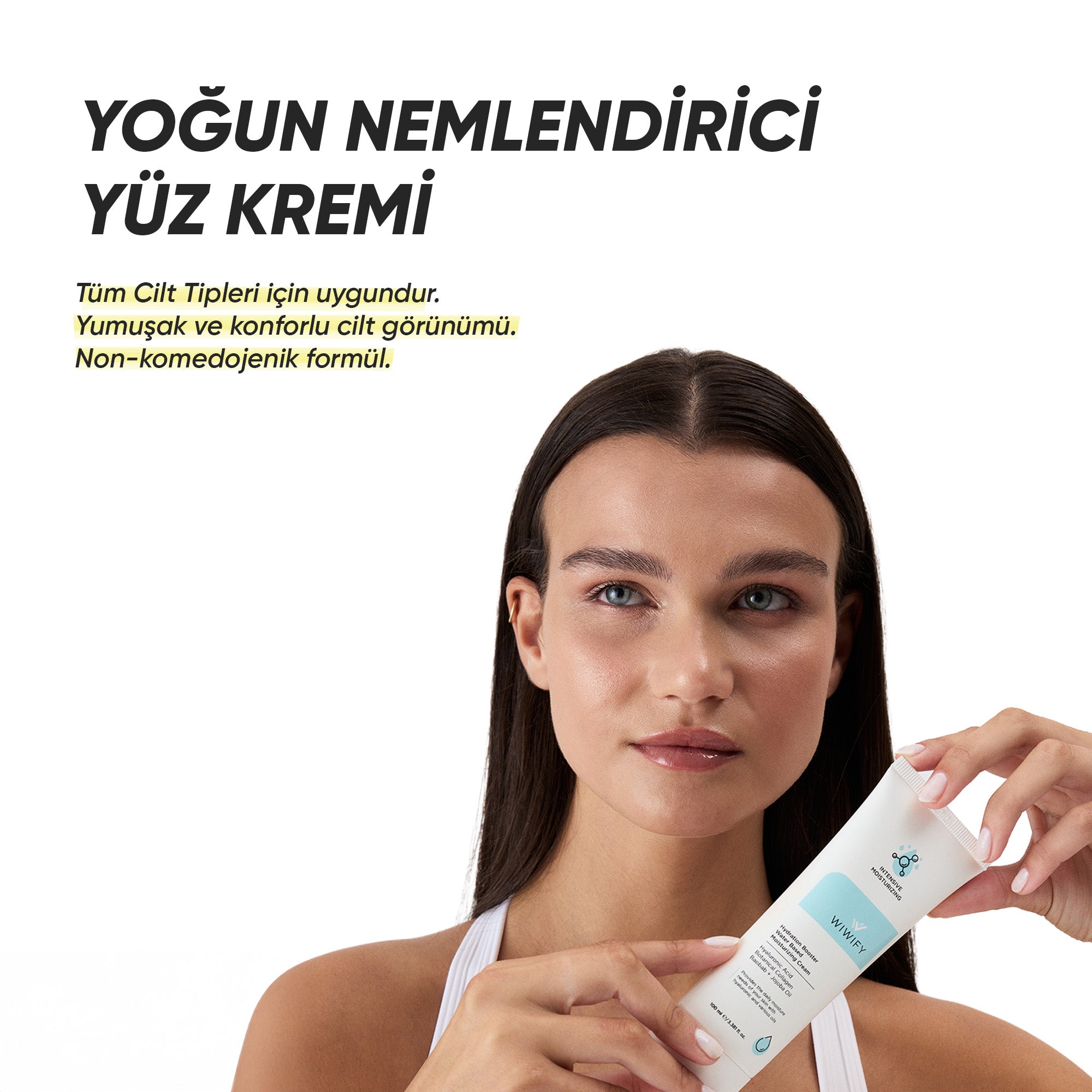 Su Bazlı, 24 Saat Etkili, Yoğun Nemlendirici Cilt Bakım Kremi 100 ml