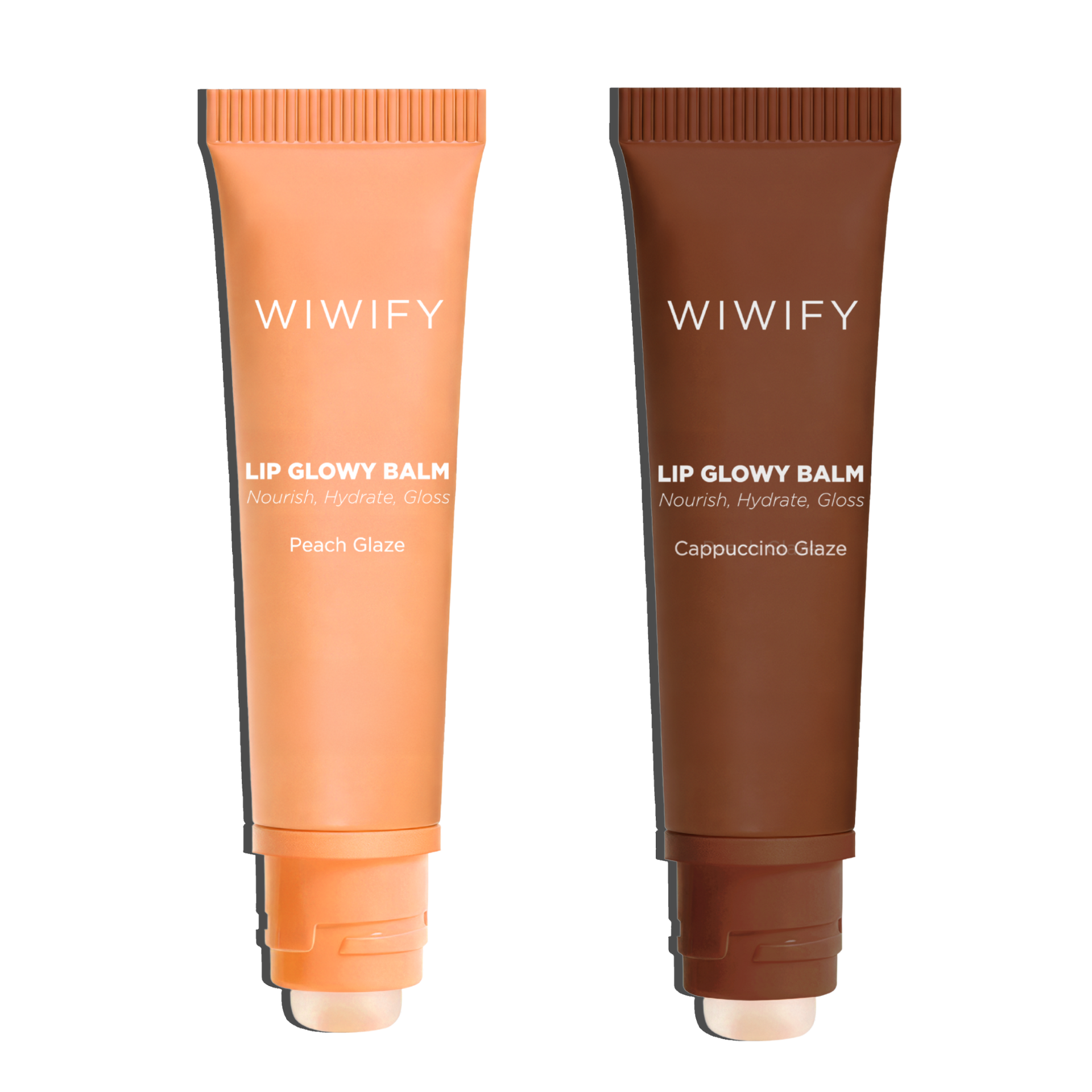 Nude Glow Lip Duo,  Cappuccino Glaze Balm + Peach Glaze Balm | Shea Butter, Squalane, Ceramide