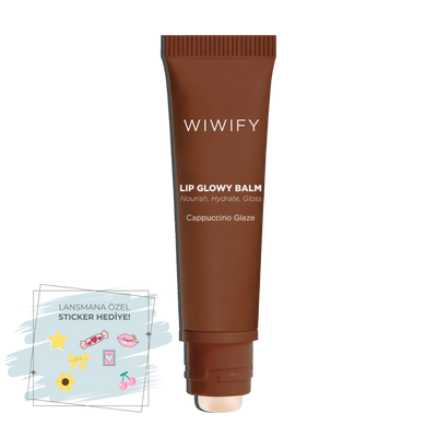 Lip Glowy Balm Cappuccino Glaze, Dolgun Görünüm Sağlayan, Parlatıcı, Nemlendirici, Renkli Dudak Bakım Balmı, Lip Balm 13 ml