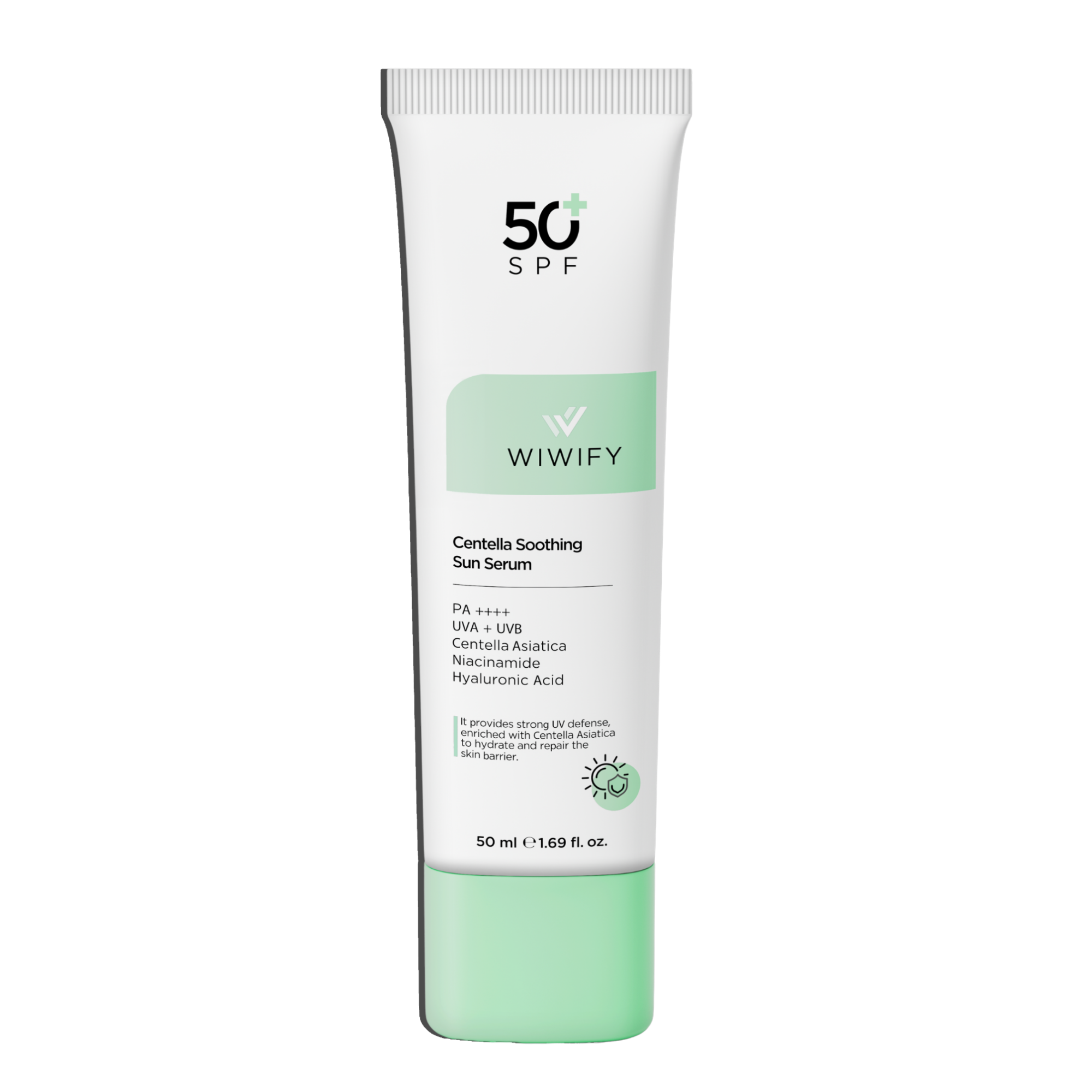 Yatıştırıcı, Onarıcı, Yüksek Korumalı, Centella Soothing Sun Serum SPF 50+ Pa 50++++ 50 ml