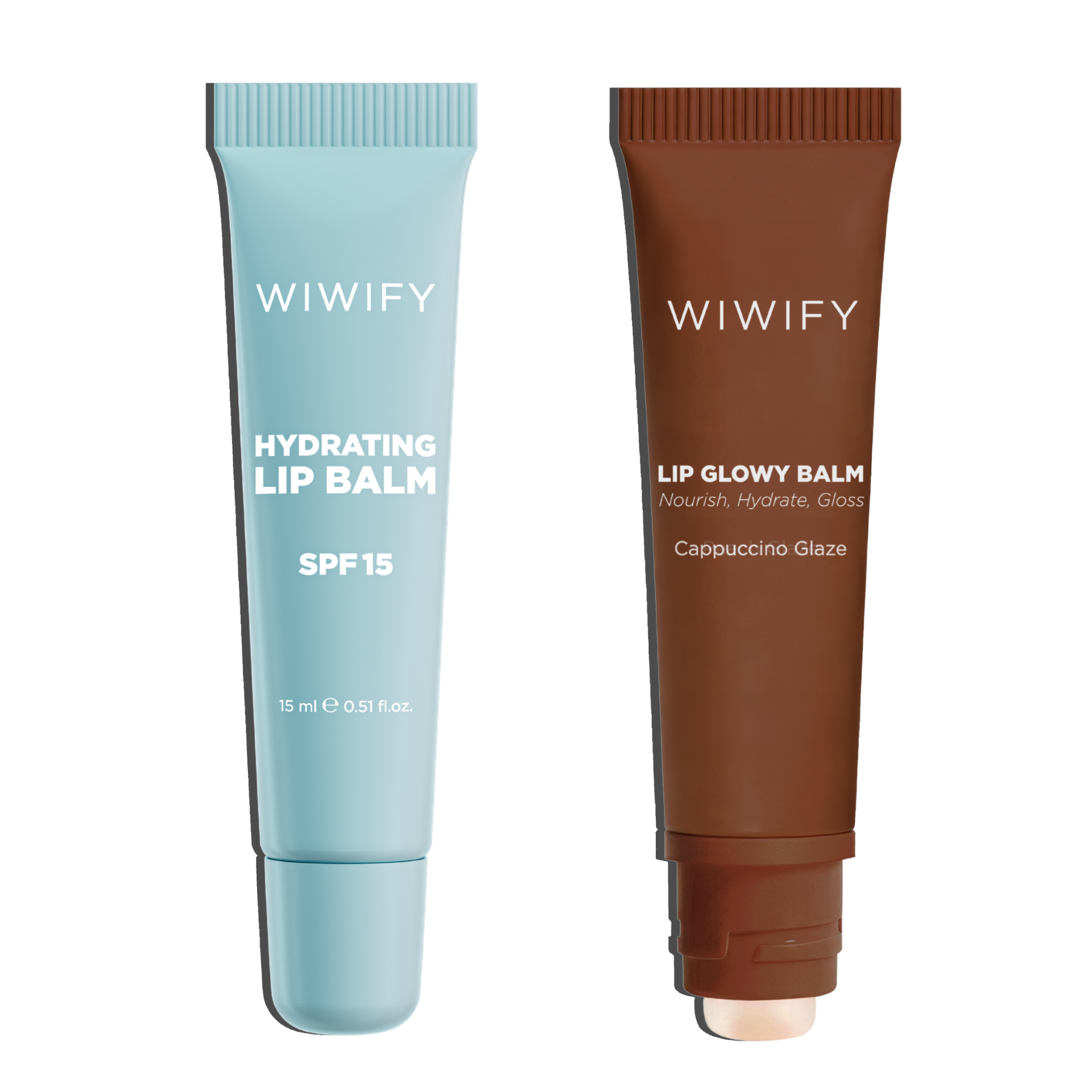 Glow & Protect  Lip Duo, Hydrating Lip Balm + Cappuccino Glaze Balm | SPF 15, Squalane, Ceramide