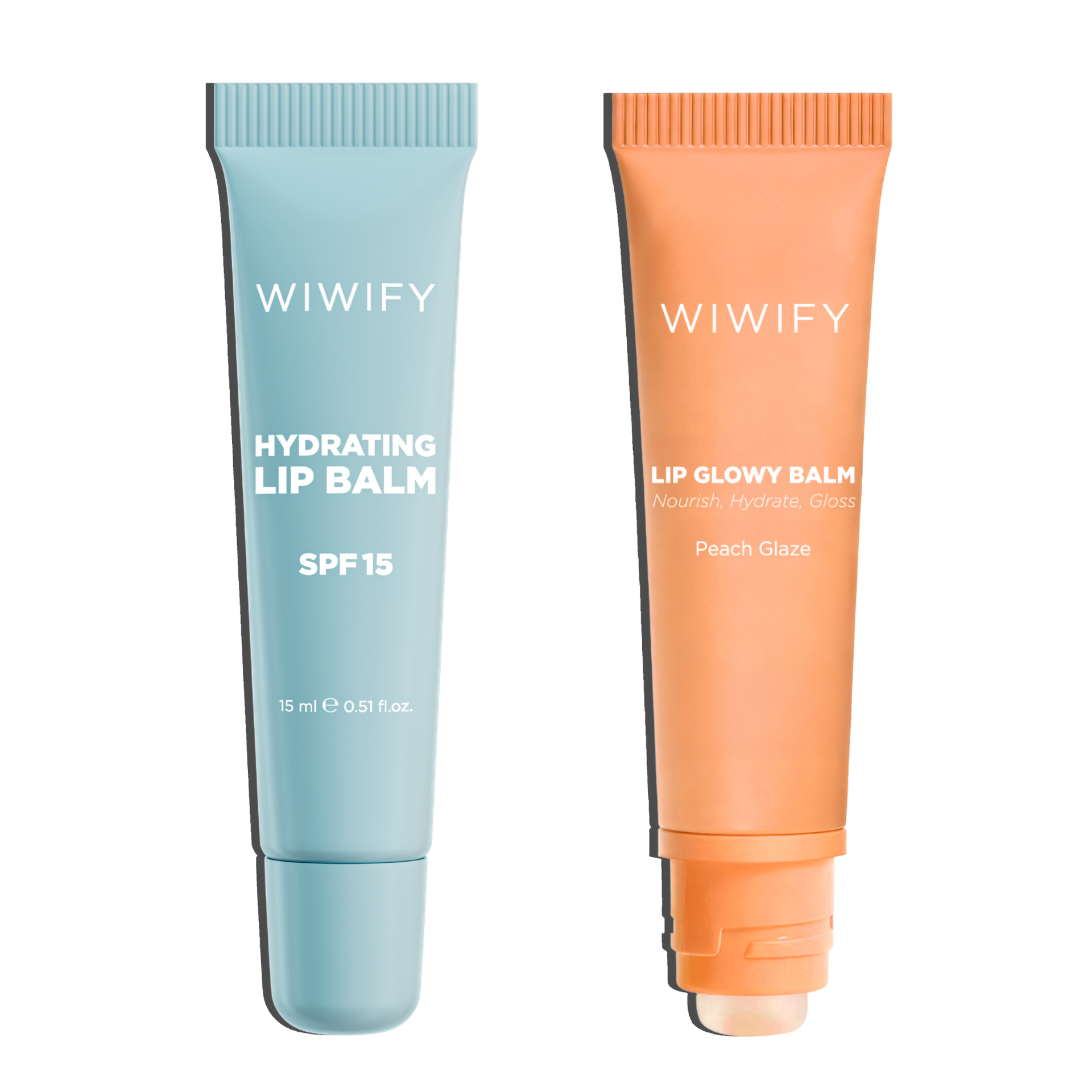 Glow & Protect Lip Duo, Hydrating Lip Balm + Peach Glaze Balm | SPF 15, Squalane, Ceramide