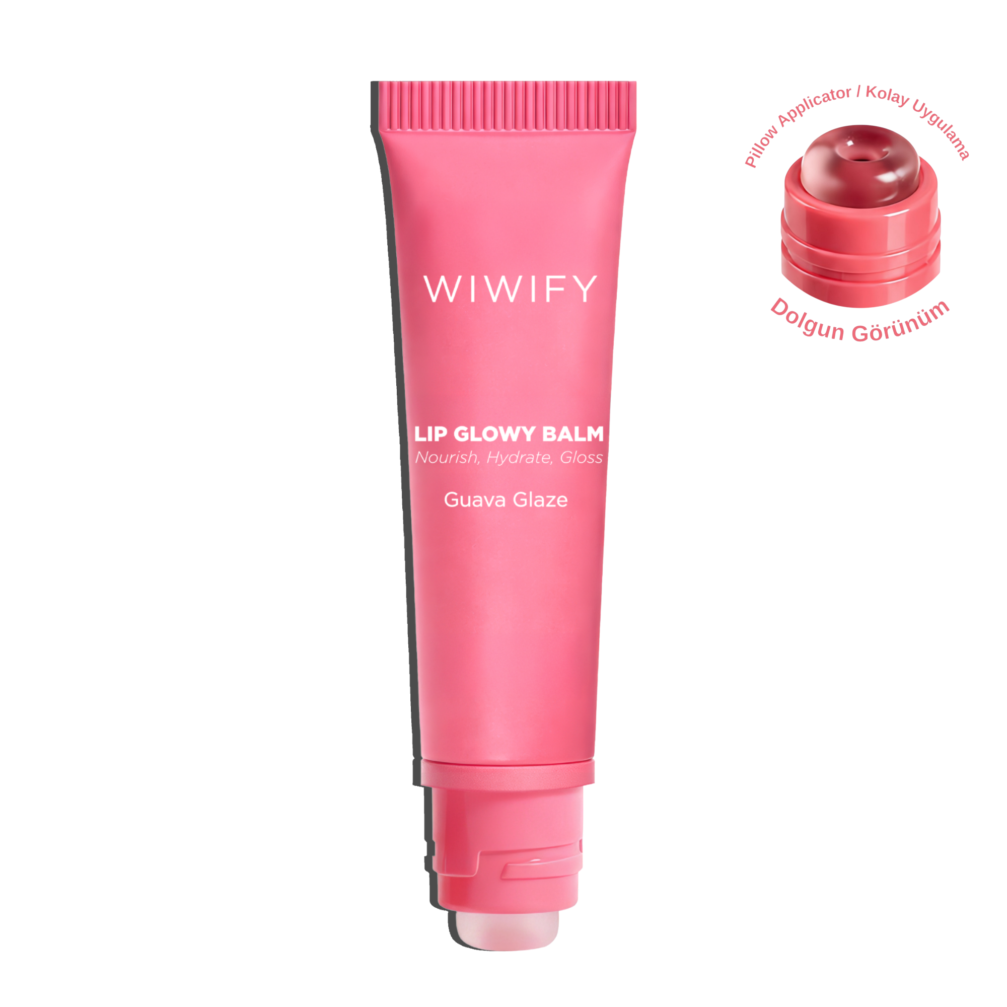 Lip Glowy Balm Guava Glaze, Dolgun Görünüm Sağlayan, Parlatıcı, Nemlendirici, Renkli Dudak Bakım Balmı, Lip Balm 13 ml