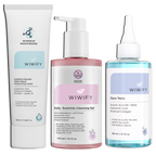 Günlük Tazeleyici Bakım Seti, Nemlendirici + Yüz Temizleme Jeli + Tonik | AHA+BHA, Hyaluronic Acid