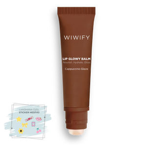 Lip Glowy Balm Cappuccino Glaze, Dolgun Görünüm Sağlayan, Parlatıcı, Nemlendirici, Renkli Dudak Bakım Balmı, Lip Balm 13 ml