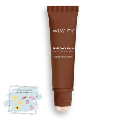 Lip Glowy Balm Cappuccino Glaze, Dolgun Görünüm Sağlayan, Parlatıcı, Nemlendirici, Renkli Dudak Bakım Balmı, Lip Balm 13 ml