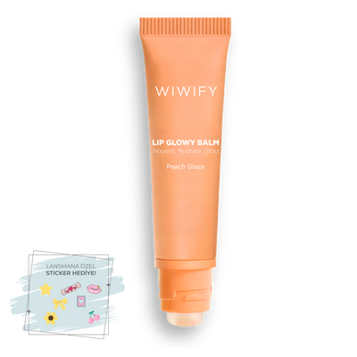 Lip Glowy Balm Peach Glaze, Dolgun Görünüm Sağlayan, Parlatıcı, Nemlendirici, Renkli Dudak Bakım Balmı, Lip Balm 13 ml