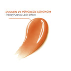 Lip Glowy Balm Peach Glaze, Dolgun Görünüm Sağlayan, Parlatıcı, Nemlendirici, Renkli Dudak Bakım Balmı, Lip Balm 13 ml