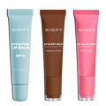 Lip Glow & Protect Set, Hydrating Lip Balm + Guava Glaze Balm + Cappuccino Glaze Balm | Squalane | Wiwify
