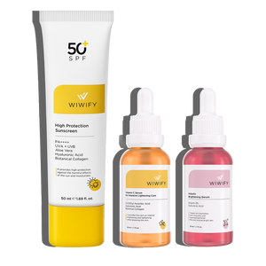 Brightening Sunscreen, Vitamin C Serum, and Arbutin Serum Skincare Set for Even Skin Tone