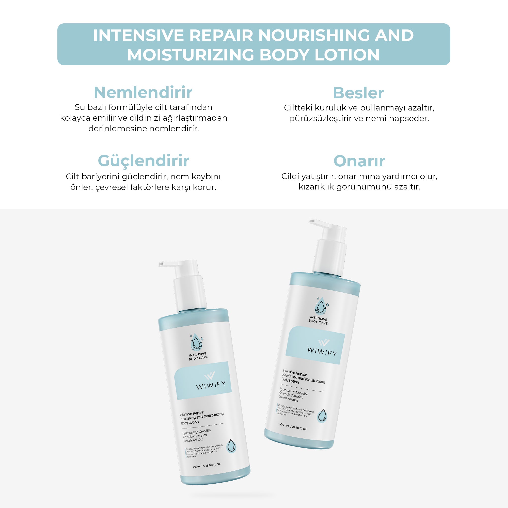 Yoğun Nemlendirici ve Onarıcı Vücut Kremi %5 Urea + Ceramide 500 ml