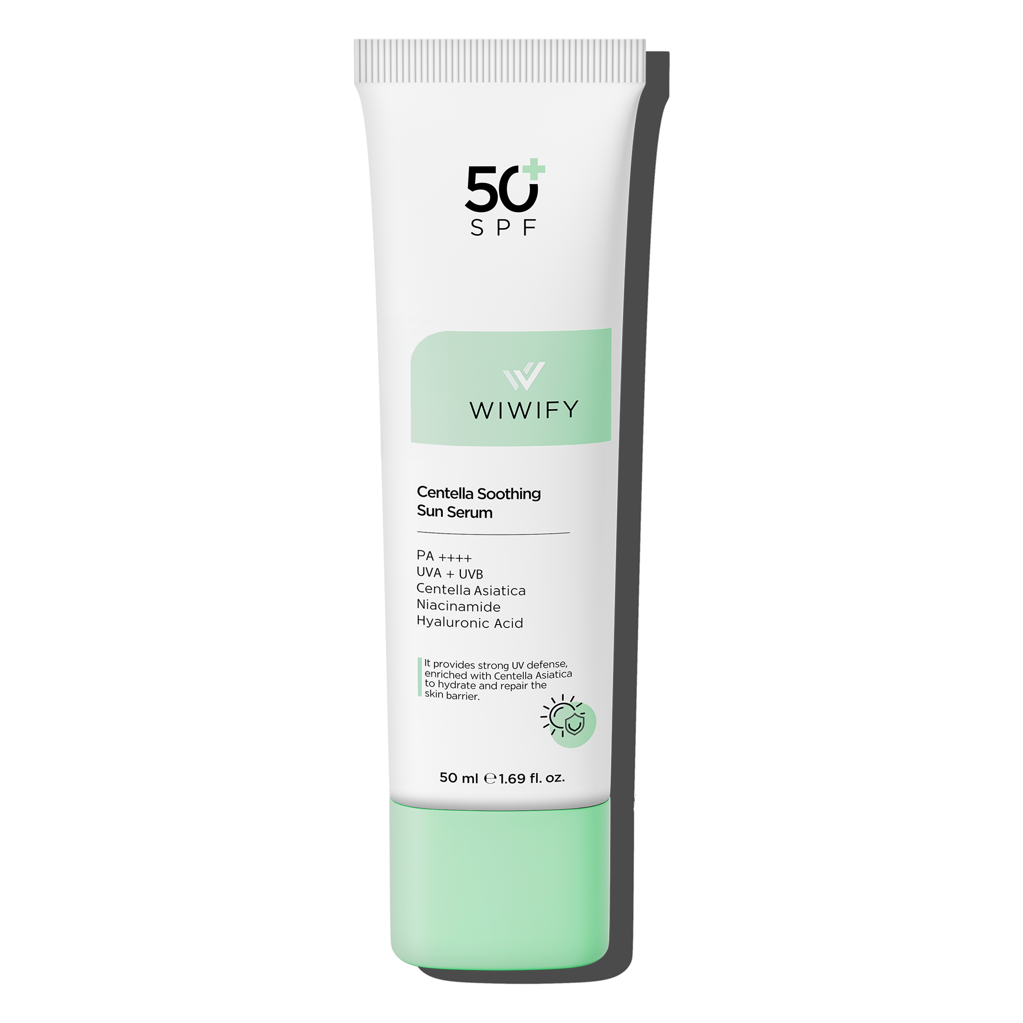 Yatıştırıcı, Onarıcı, Yüksek Korumalı, Centella Soothing Sun Serum SPF 50+ Pa 50++++ 50 ml