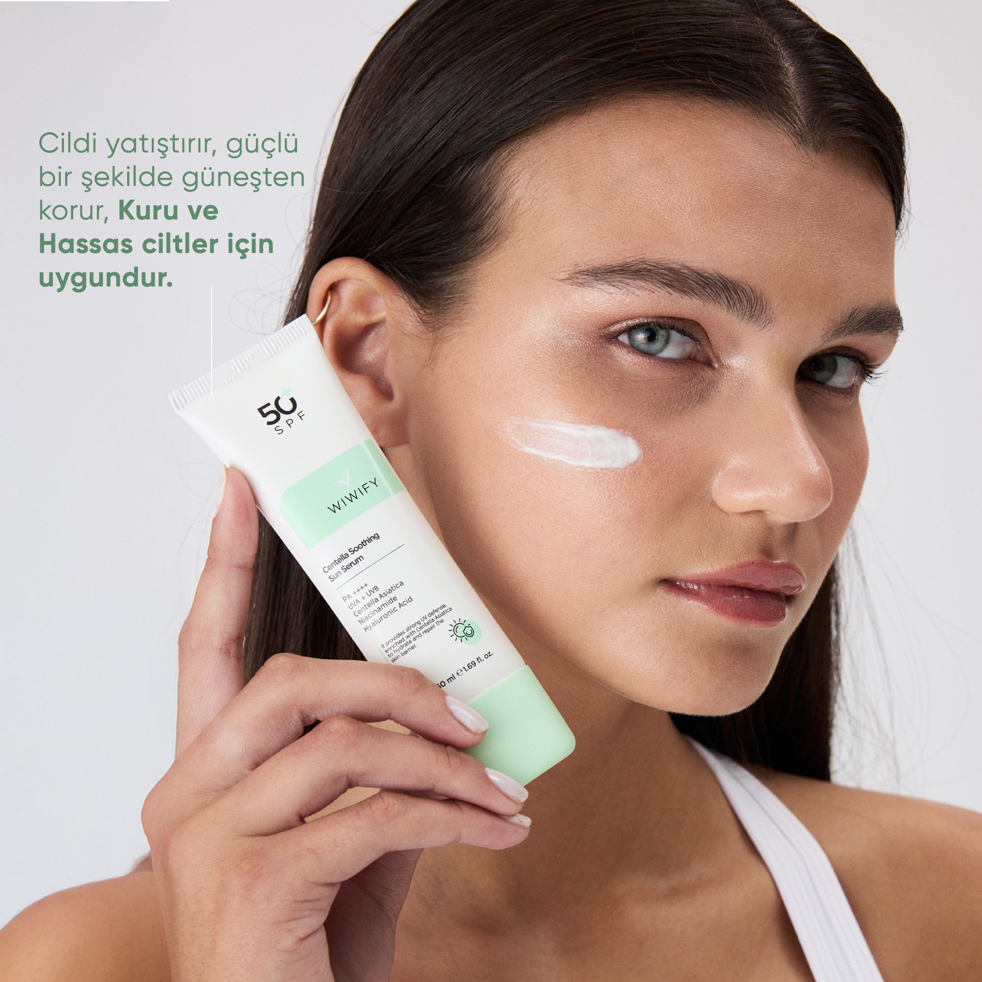 Yatıştırıcı, Onarıcı, Yüksek Korumalı, Centella Soothing Sun Serum SPF 50+ Pa 50++++ 50 ml