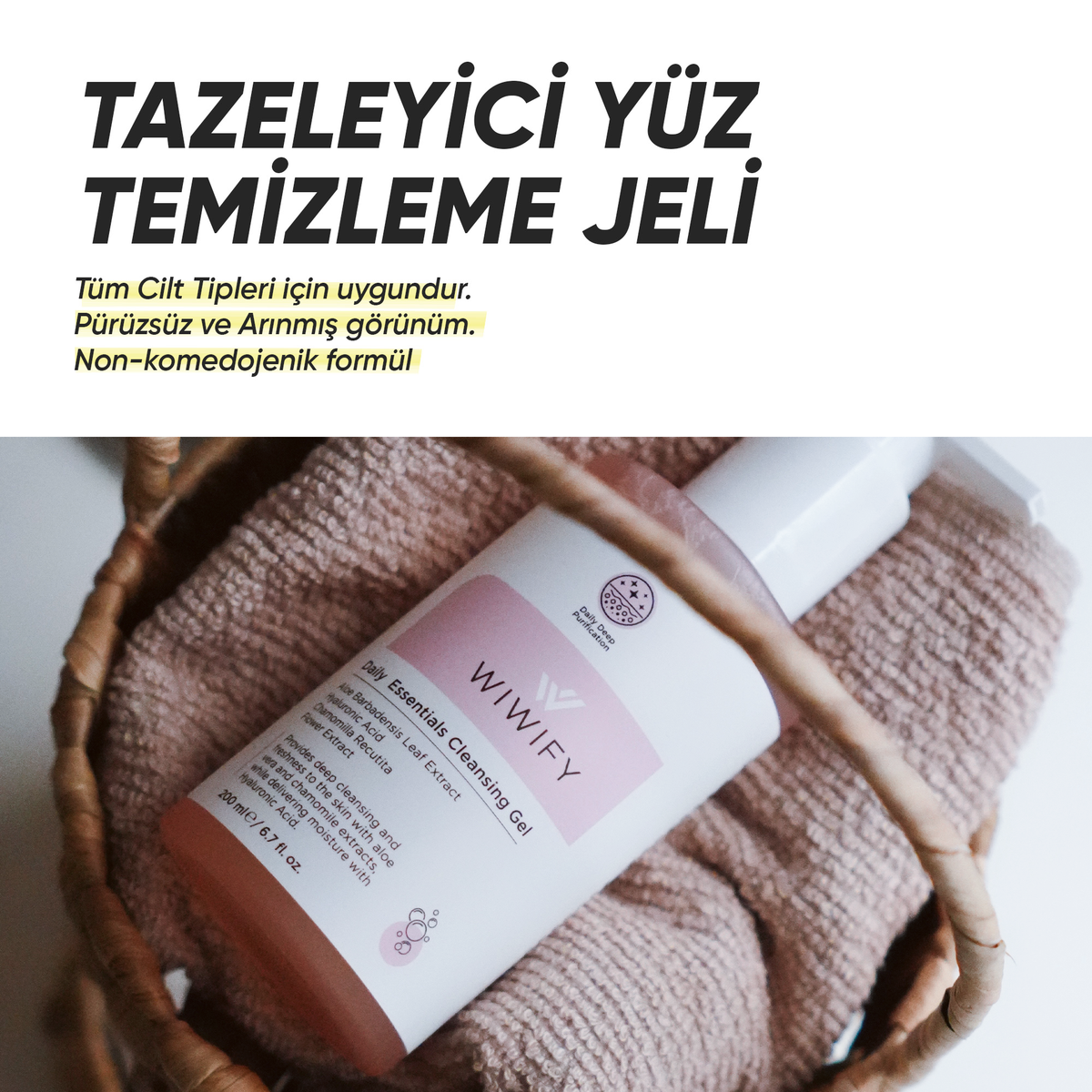 Aloe Vera ve Papatya Özlü, Arındırıcı Yüz Temizleme Jeli 200 ml