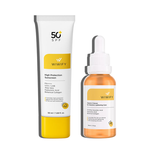 Donuk ve Mat Ciltler İçin Güneş Kremi, C Vitamini Serumu Cilt Bakım Seti