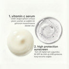 Donuk ve Mat Ciltler İçin Güneş Kremi, C Vitamini Serumu Cilt Bakım Seti