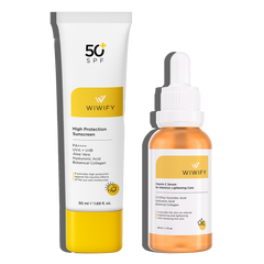 Donuk ve Mat Ciltler İçin Güneş Kremi, C Vitamini Serumu Cilt Bakım Seti