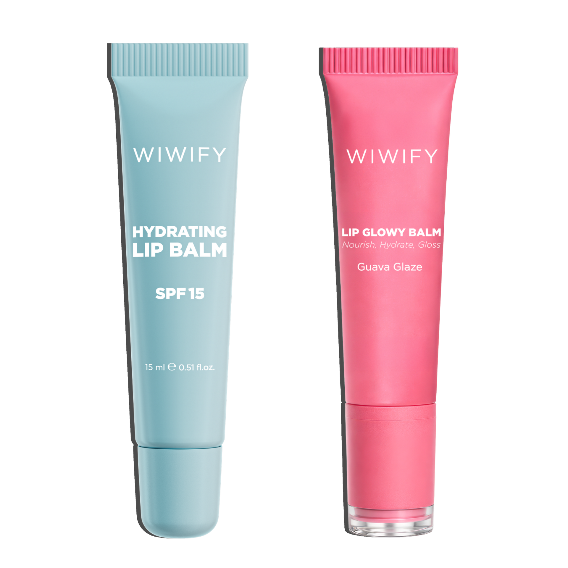 Glow & Protect Lip Duo – Guava Edition, Hydrating Lip Balm + Guava Glaze Balm | SPF 15, Squalane, Ceramide | Wiwify