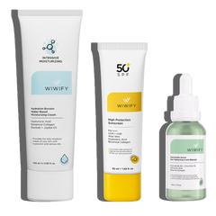 Gözenek ve Akne Karşıtı Nemlendirici, Güneş Kremi ve Niacinamide Serum Cilt Bakım Seti