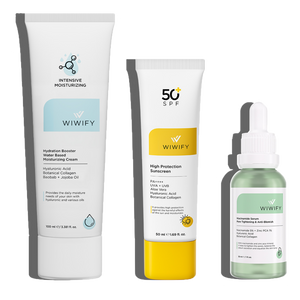 Gözenek ve Akne Karşıtı Nemlendirici, Güneş Kremi ve Niacinamide Serum Cilt Bakım Seti