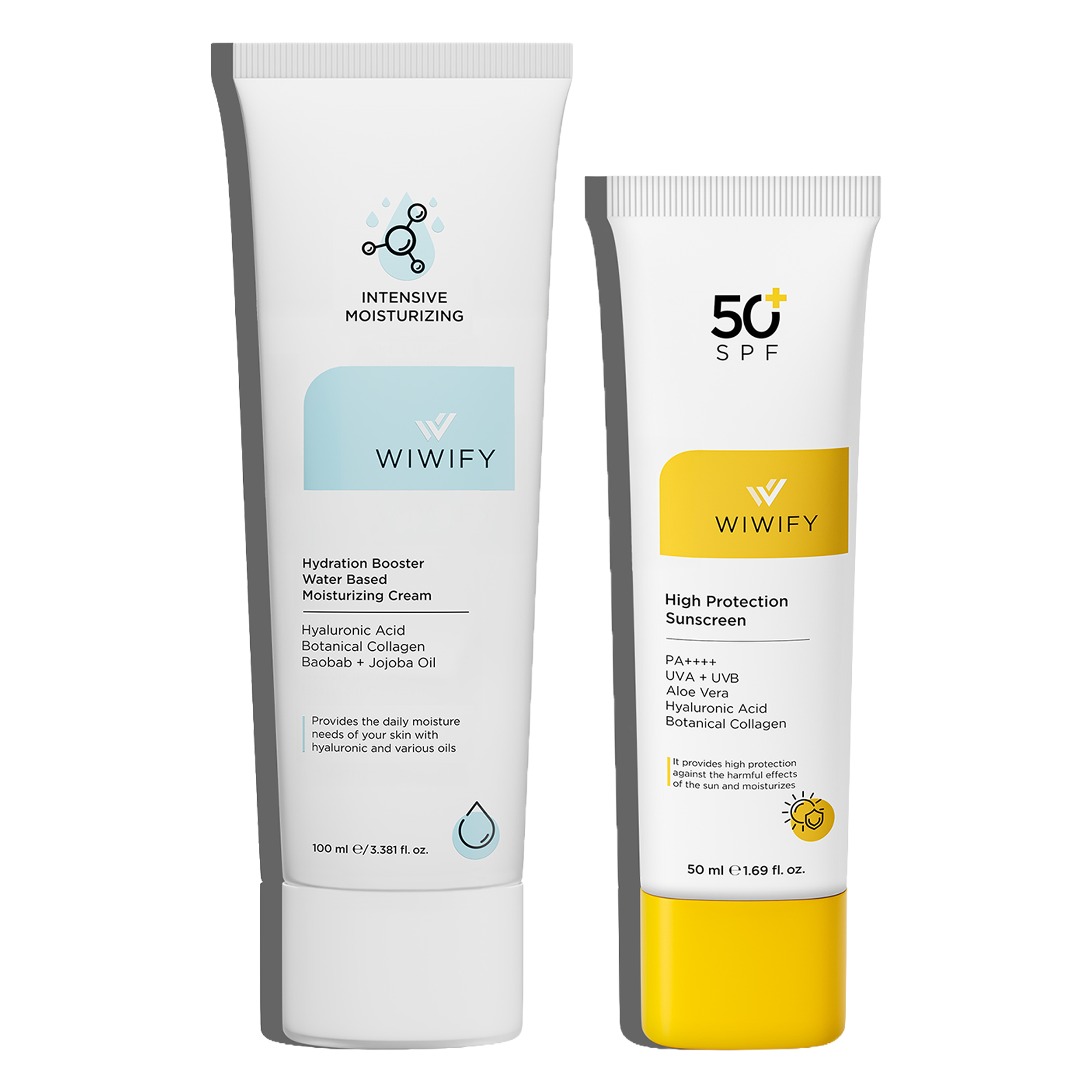 Güneş Koruması ve Nemlendirme İçin Güneş Kremi ve Nemlendirici Cilt Bakım Seti