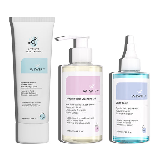 Günlük Bakım İçin Nemlendirici, Yüz Temizleme Jeli ve Tonik Cilt Bakım Seti