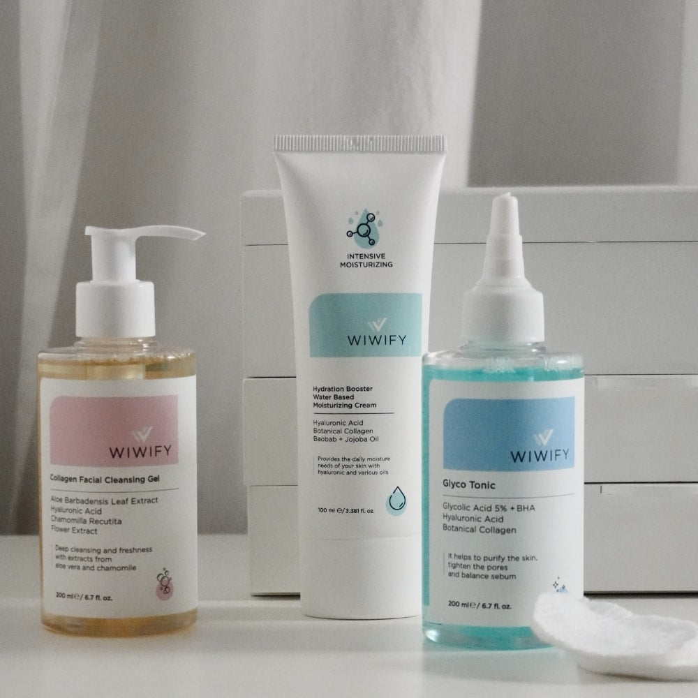 Günlük Cilt Bakım Seti: Nemlendirici, Yüz Temizleme Jeli ve Tonik
