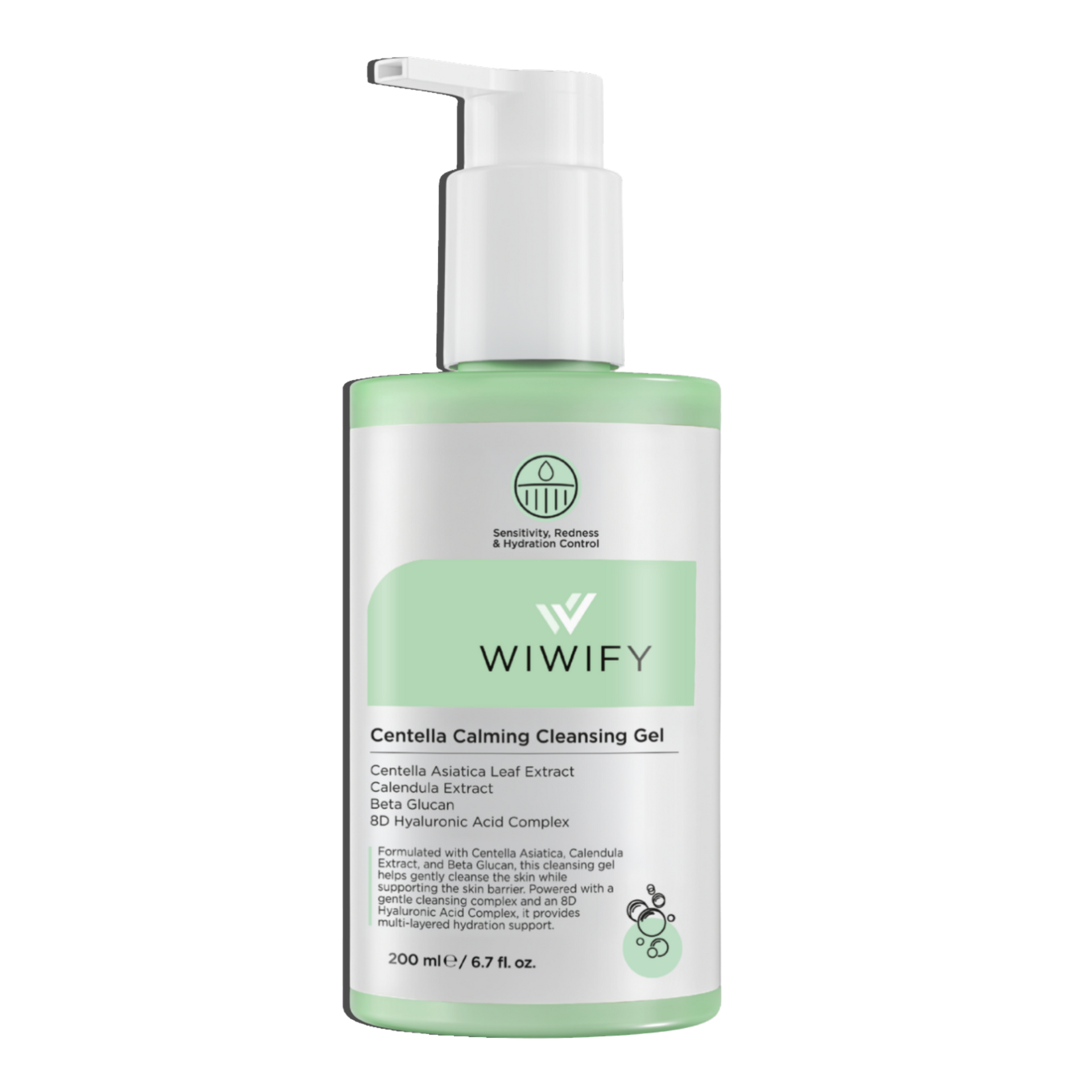 Centella Calming Yüz Yıkama Jeli Hassasiyet ve Kızarıklık Karşıtı, Yatıştırıcı, Nemlendirici Etkili 200 ml | Wiwify