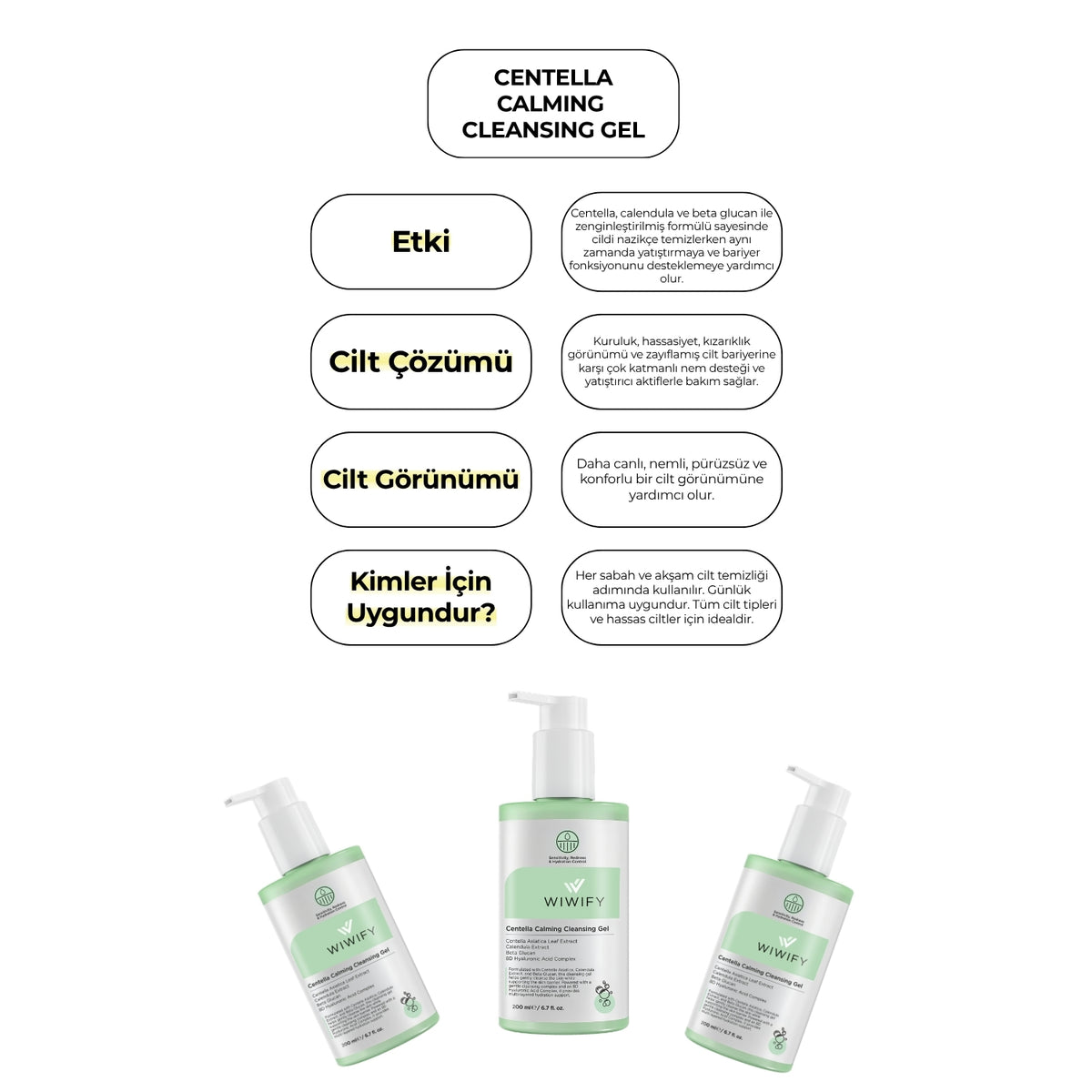 Centella Calming Yüz Yıkama Jeli Hassasiyet ve Kızarıklık Karşıtı – ambalaj görünümü | Wiwify