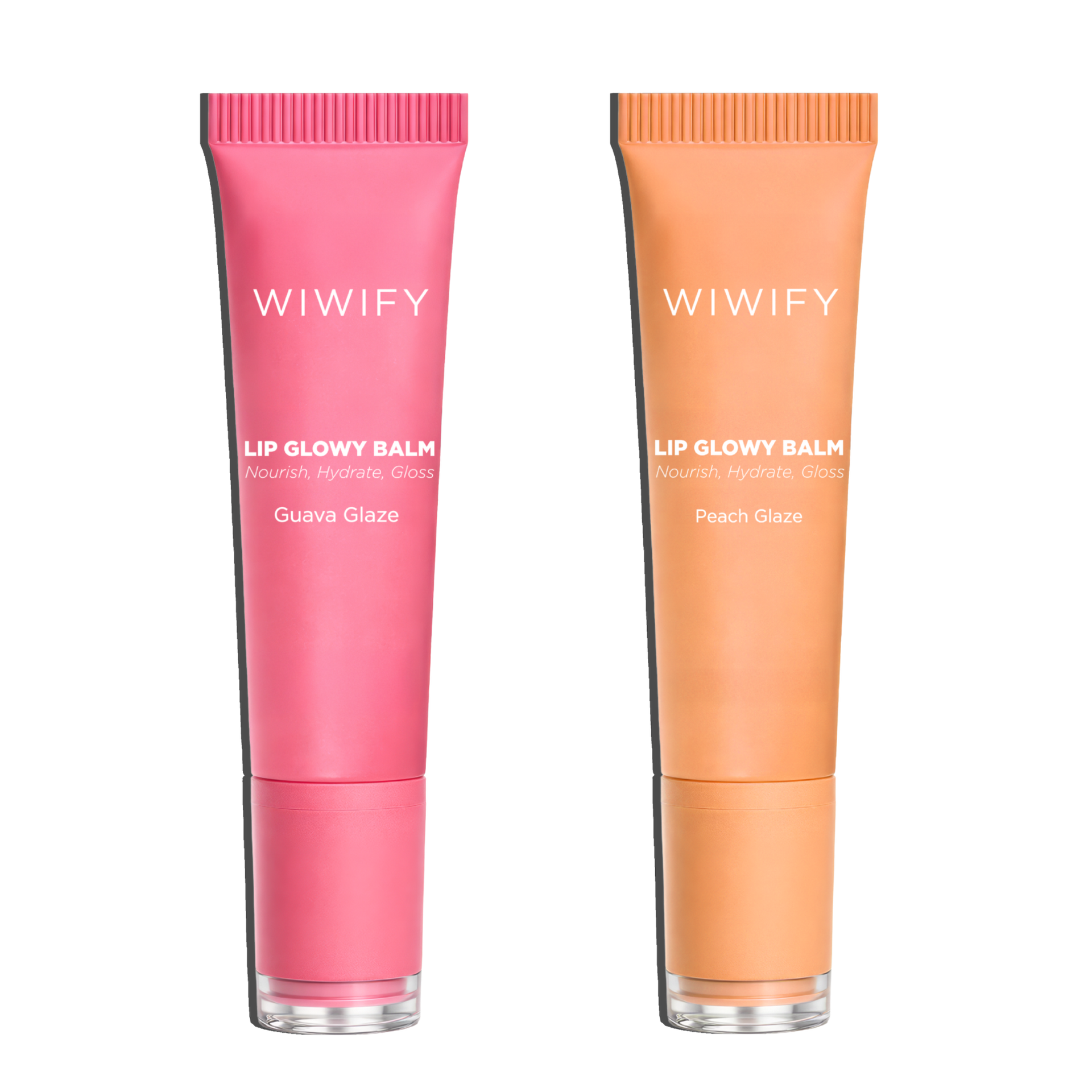 Juicy Glow Lip Duo, Guava Glaze Balm + Peach Glaze Balm | Shea Butter, Squalane, Ceramide | Wiwify