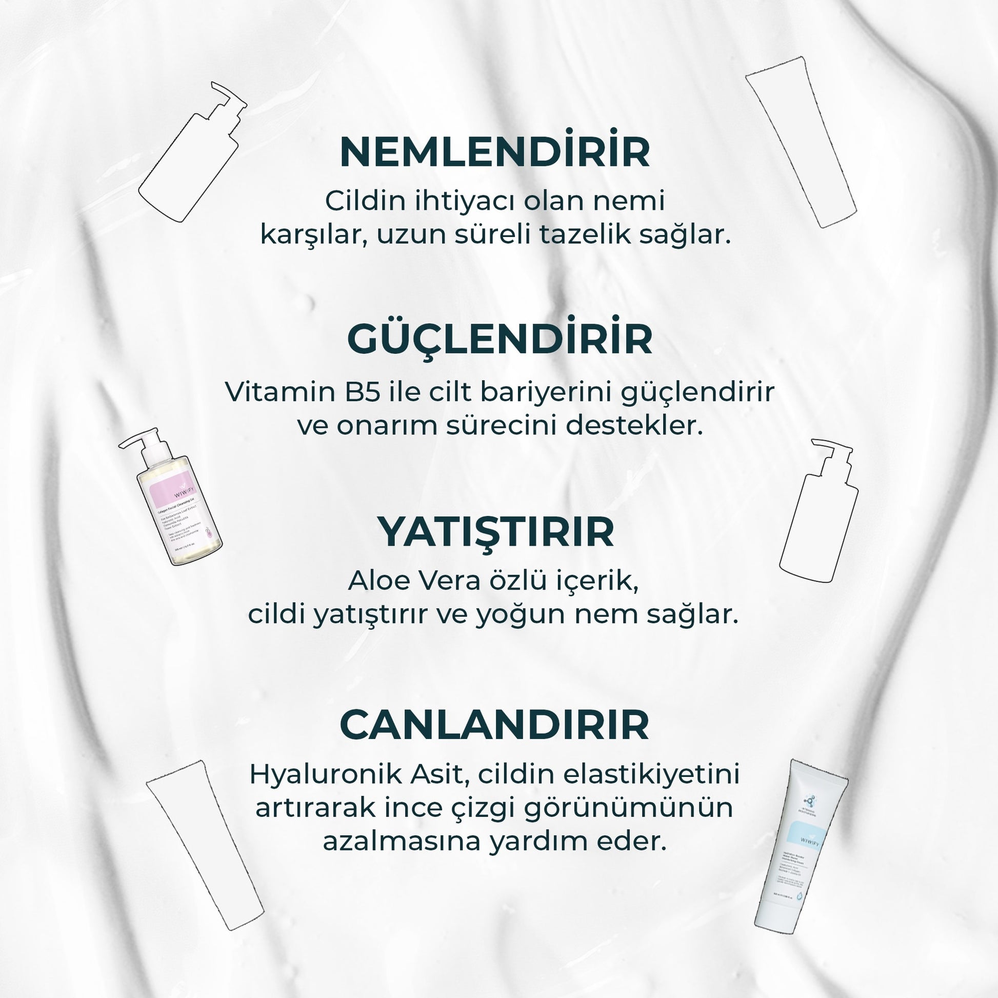 Kuru Ciltler İçin Nemlendirici ve Temizleme Seti