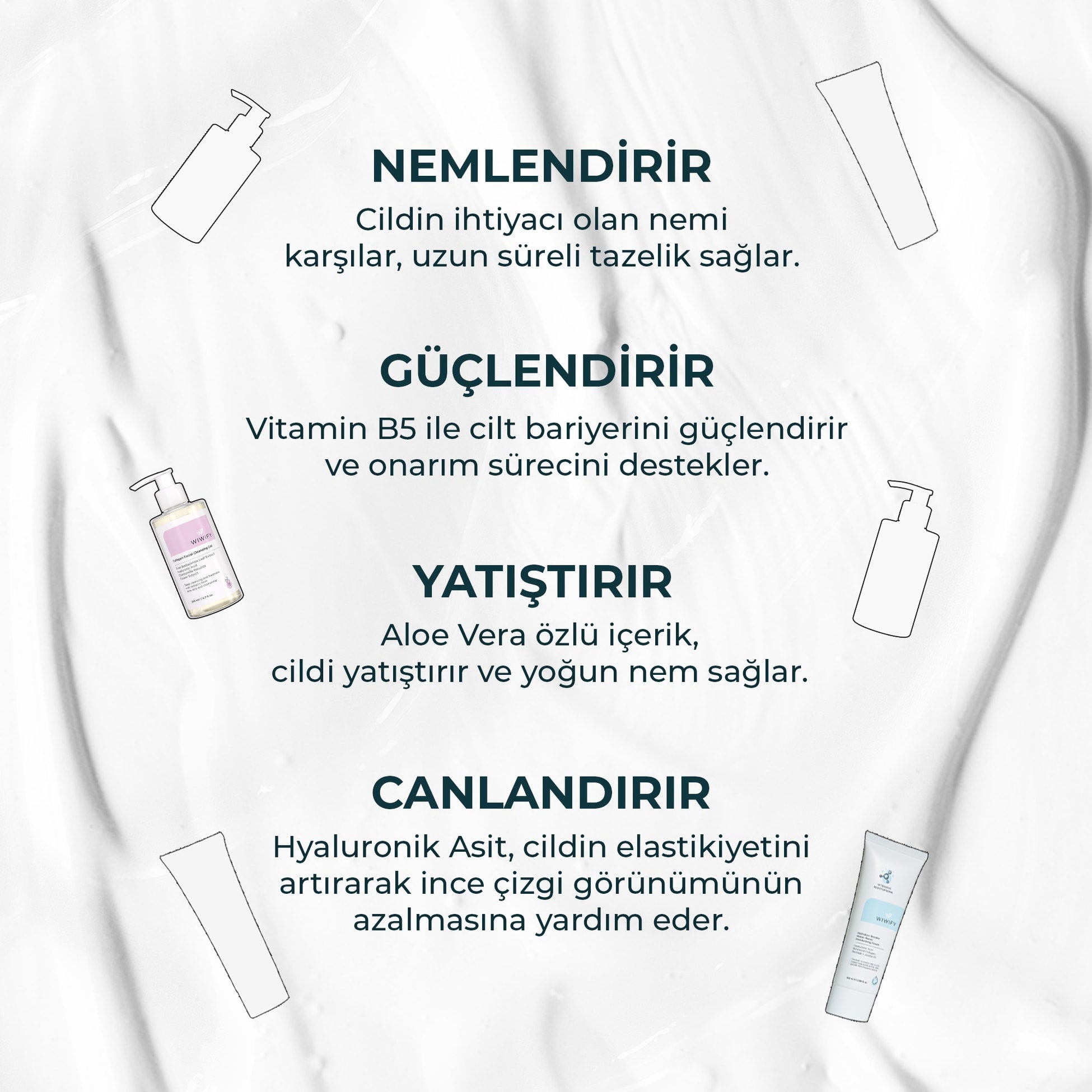 Kuru Ciltler İçin Nemlendirici ve Temizleme Seti