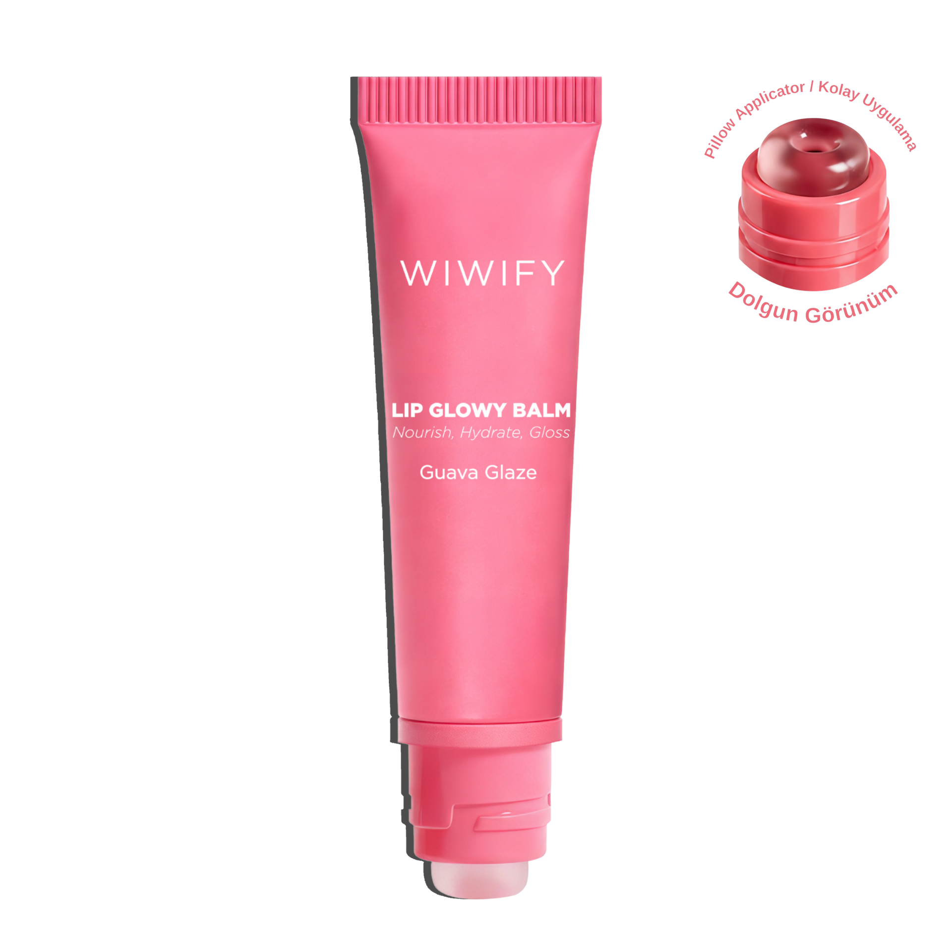 Lip Glowy Balm Guava Glaze, Dolgun Görünüm Sağlayan, Parlatıcı, Nemlendirici, Renkli Dudak Bakım Balmı 13 ml | Wiwify