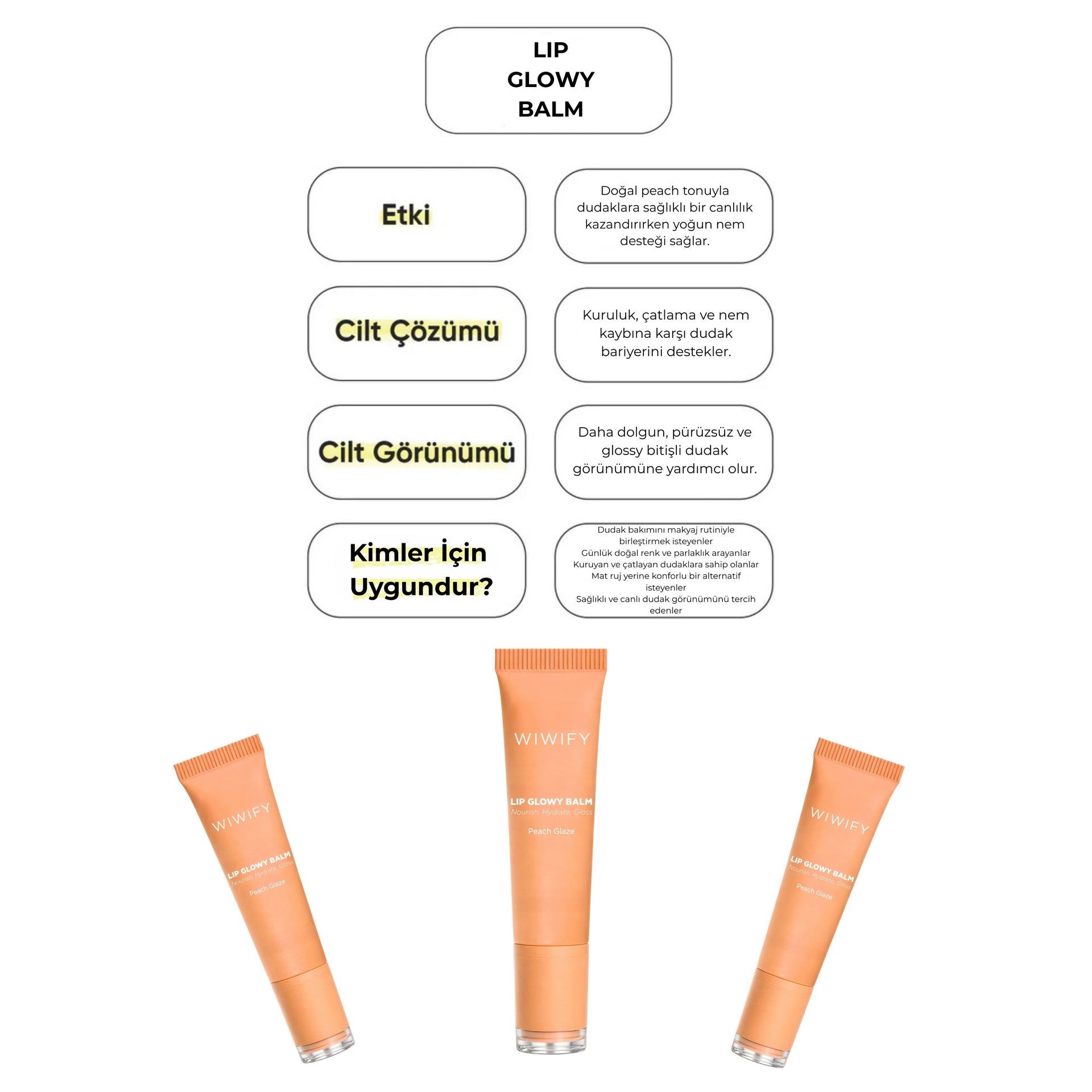 Lip Glowy Balm Peach Glaze – cilt bakım rutini | Wiwify