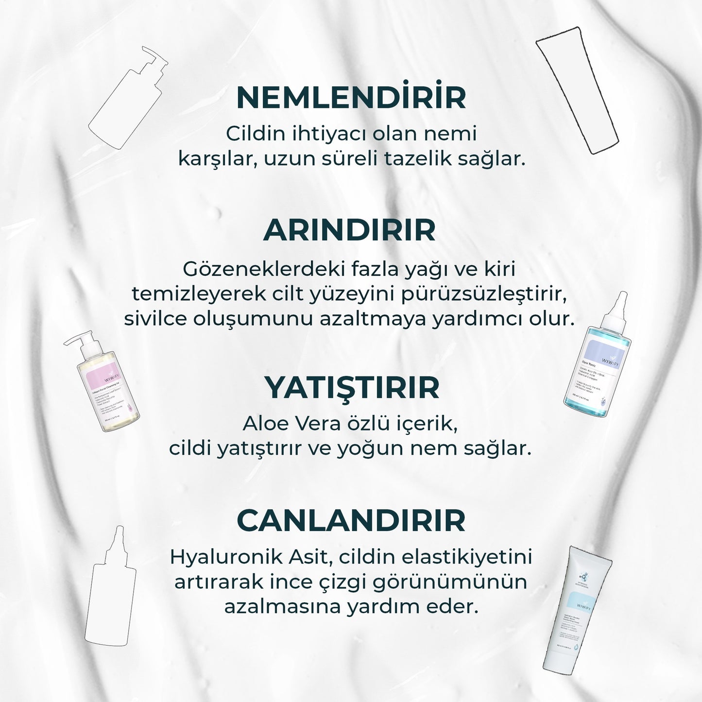 Nemlendirici, Yüz Temizleme Jeli ve Tonik Seti