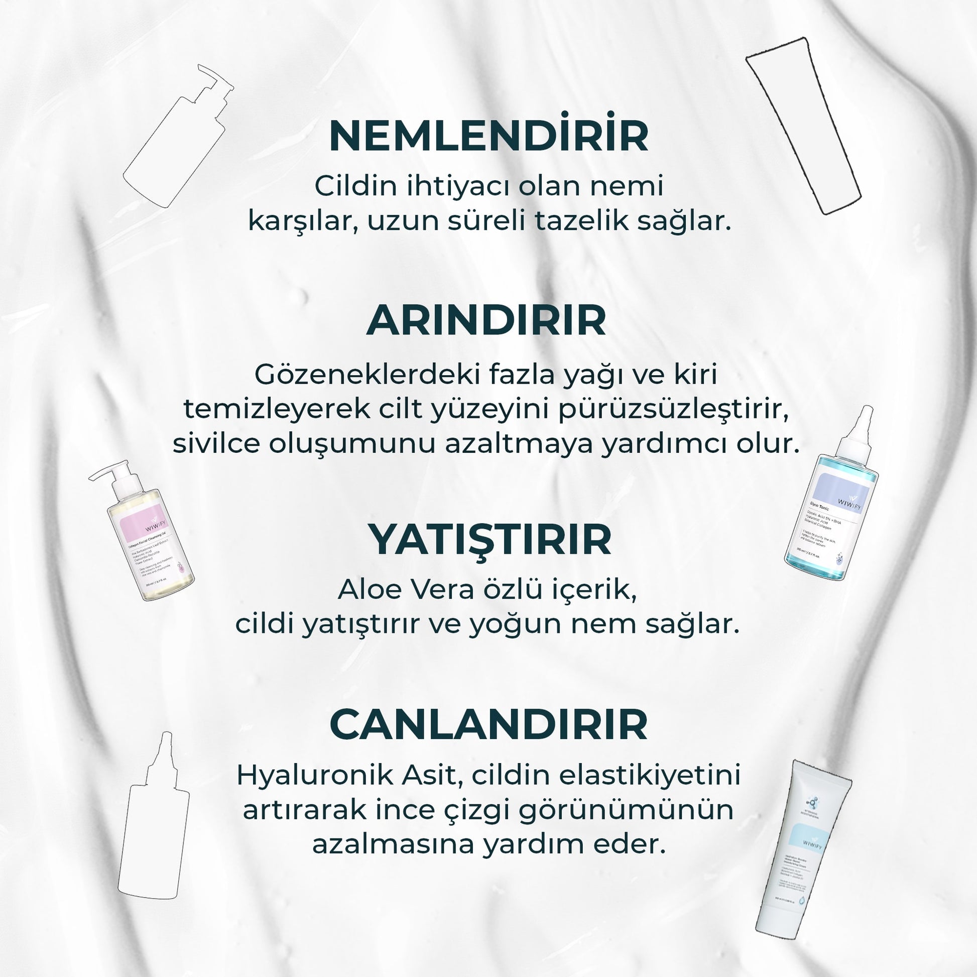 Nemlendirici, Yüz Temizleme Jeli ve Tonik Seti