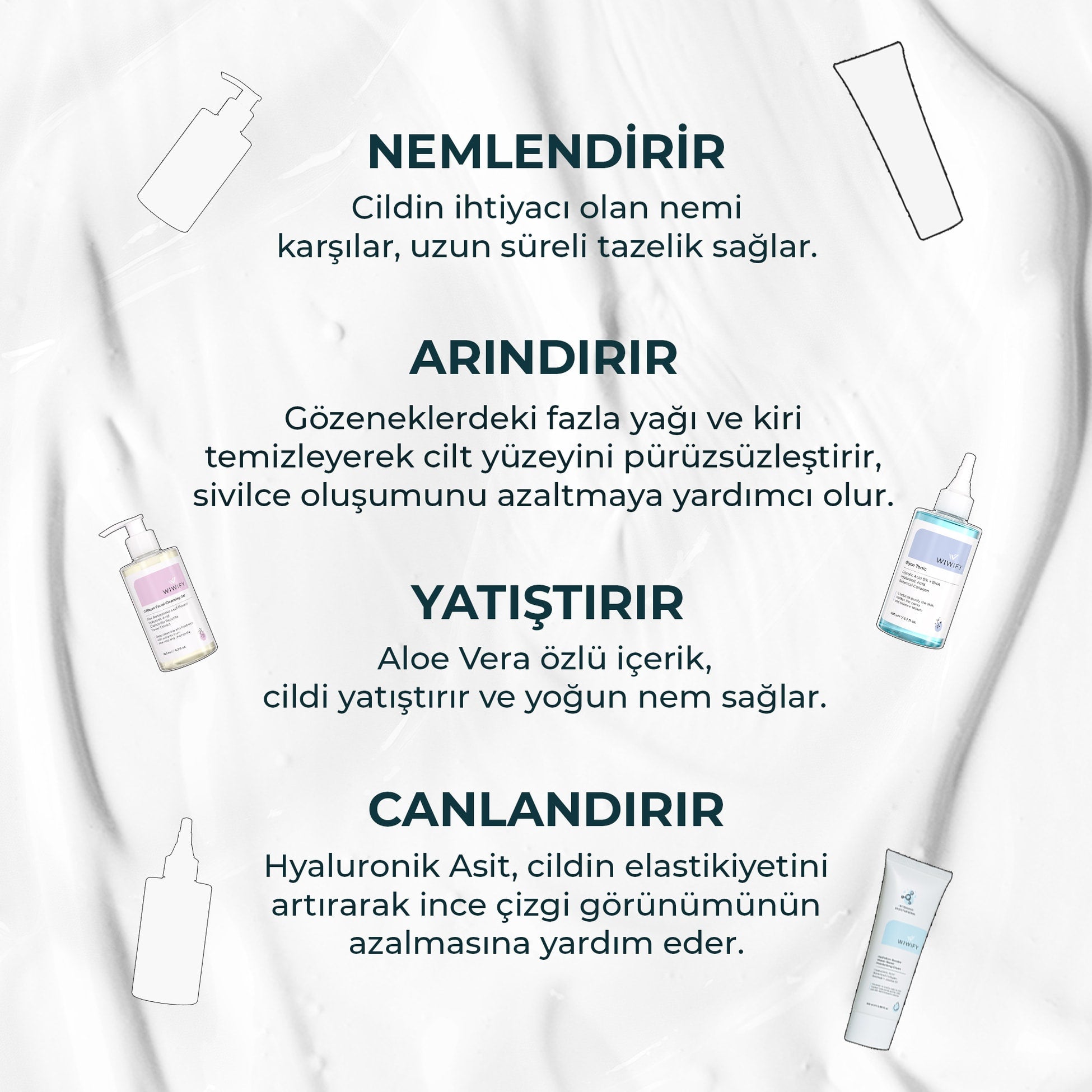 Nemlendirici, Yüz Temizleme Jeli ve Tonik Seti