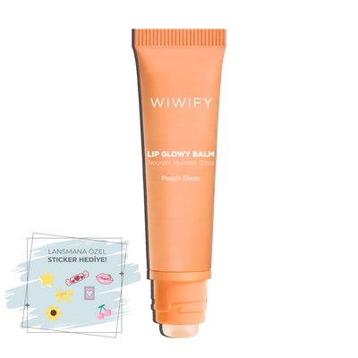 Lip Glowy Balm Peach Glaze, Dolgun Görünüm Sağlayan, Parlatıcı, Nemlendirici, Renkli Dudak Bakım Balmı, Lip Balm 13 ml