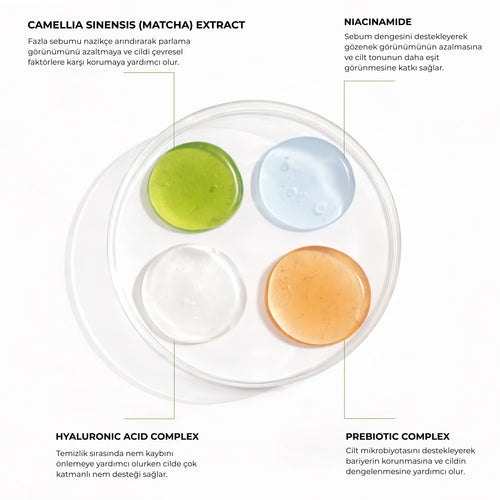 WIWIFY Pure Balance Matcha Cleansing Gel 200ml - Sebum Dengeleyici Yüz Temizleme Jeli