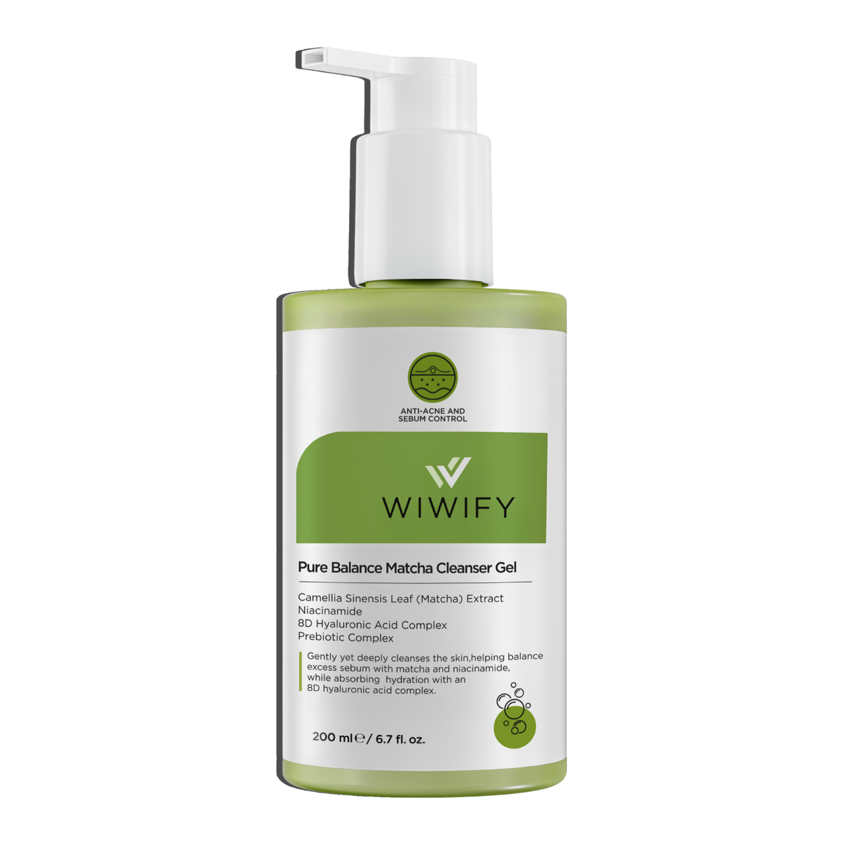 Pure Balance Matcha Cleansing Gel, Akne ve Yağlanmaya Yönelik Sebum Dengeleyici & Nem Destekli Yüz Temizleme Jeli 200 ml