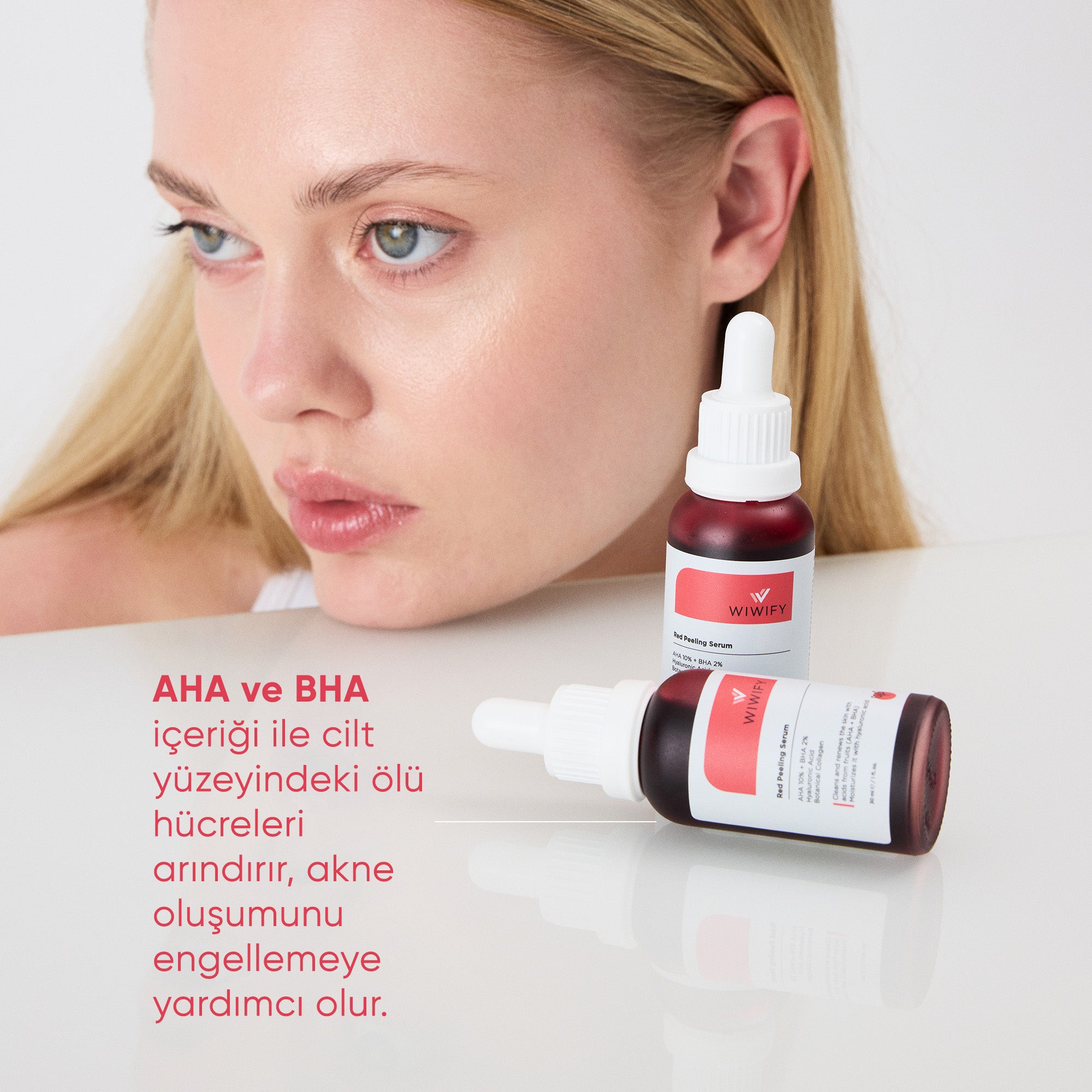 Akne Karşıtı ve Gözenek Sıkılaştırıcı, Aha + Bha Red Peeling Cilt Serumu 30 ml