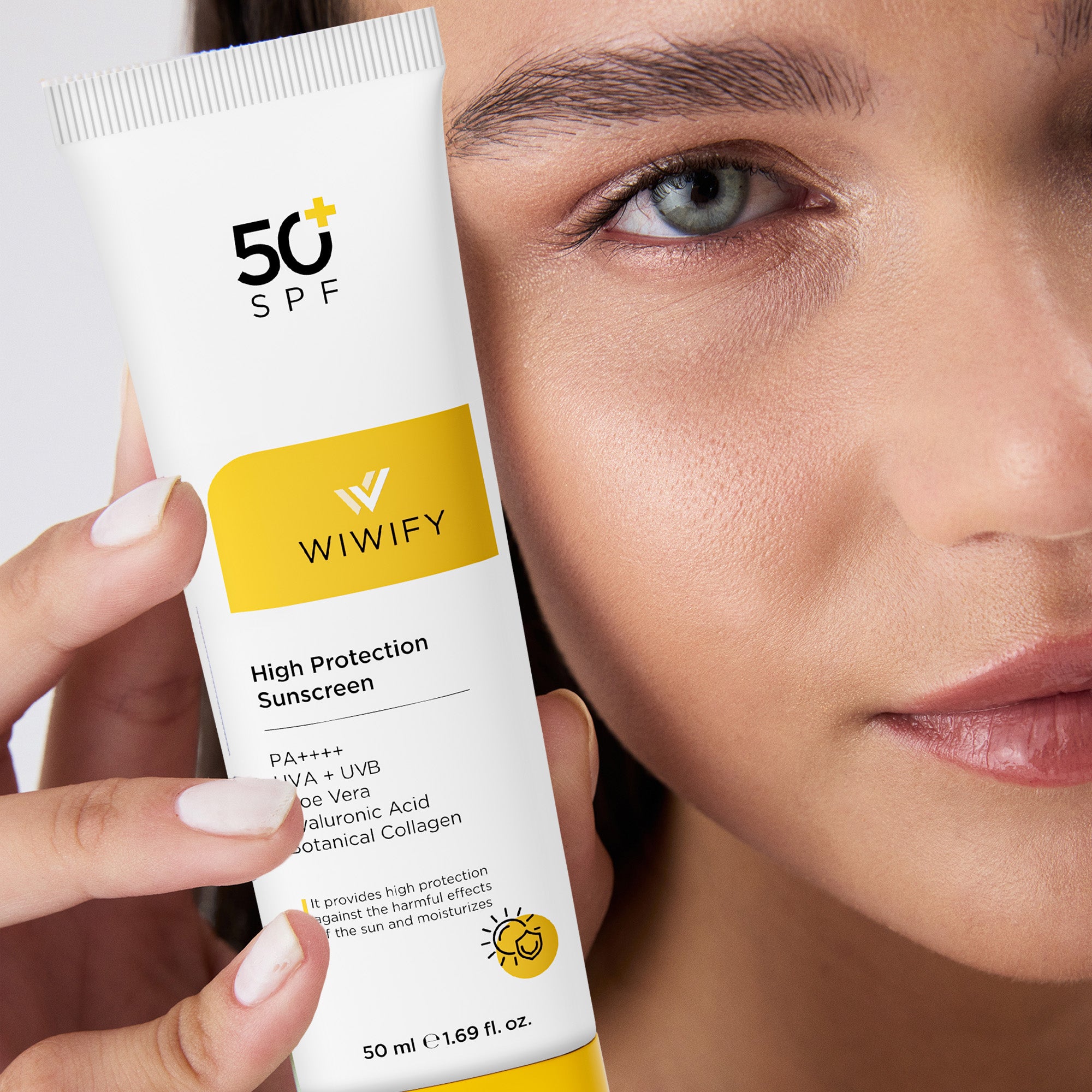 Aloe Vera Özlü, Leke Karşıtı, Cilt Tonu Eşitleyici, Yüksek Korumalı Güneş Kremi SPF 50+ Pa++++ 50 ml