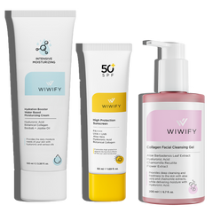 Doğal Temizlik ve Koruma İçin Nemlendirici, Güneş Kremi ve Yüz Tenizleme Jeli Cilt Bakım Seti
