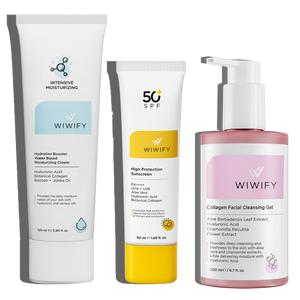 Doğal Temizlik ve Koruma İçin Nemlendirici, Güneş Kremi ve Yüz Tenizleme Jeli Cilt Bakım Seti